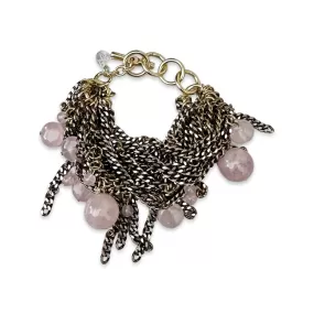 B.E. BRONZE AND PINK MULTI LAYERED BRACELET