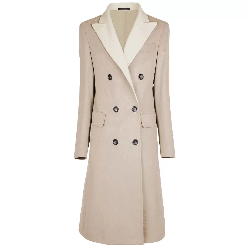 Beige Wool Vergine Jackets & Coat