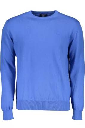 Blue Cotton Men Sweater