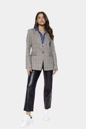 Helen Plaid Boyfriend Blazer