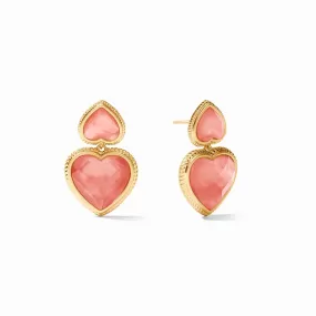 Julie Vos Heart Statement Earring, Blush Pink