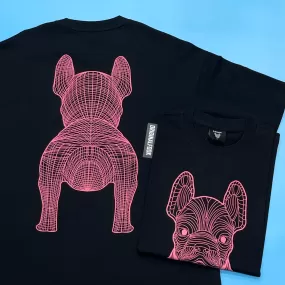 LifeWork Outline Bulldog Tee Black Pink