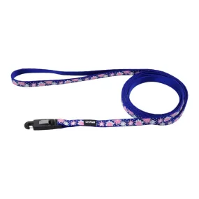 Li'l Pals Reflective Leash, Blue with Pink Flowers