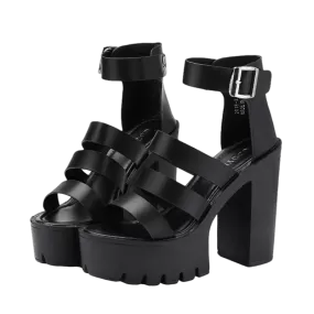 Strappy Platform Heeled Sandals